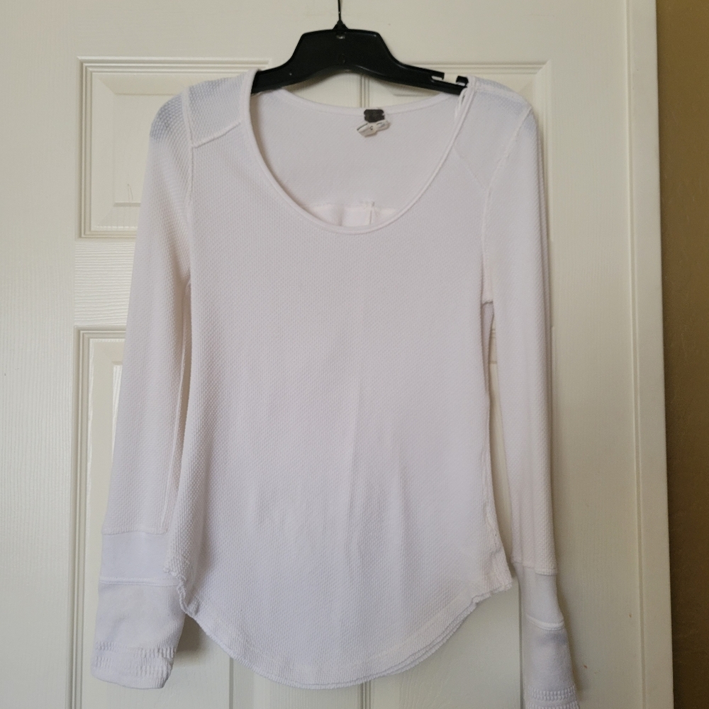 Free people white thermal long sleeve